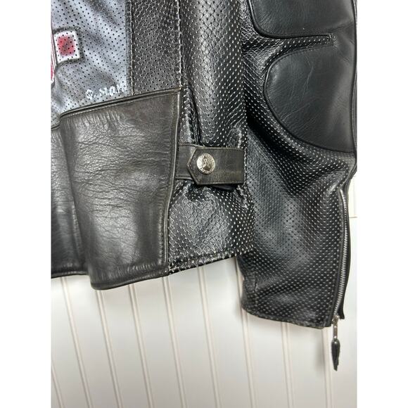 XPERT SPORT MOTORCYCLE BIKER genuine leather men’s JACKET size XL coloured back - Picture 13 of 16